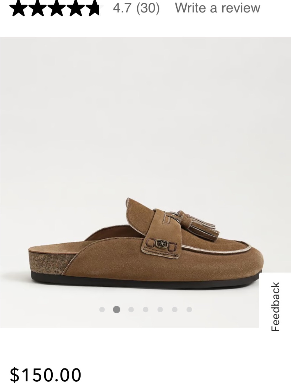 Sam Edelman Brown Suede Tassel Mule Clogs - Picture 2 of 8